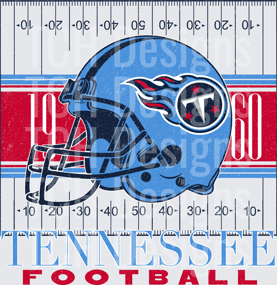 Tennessee Titans Vintage Helmet Football Field Retro 1960