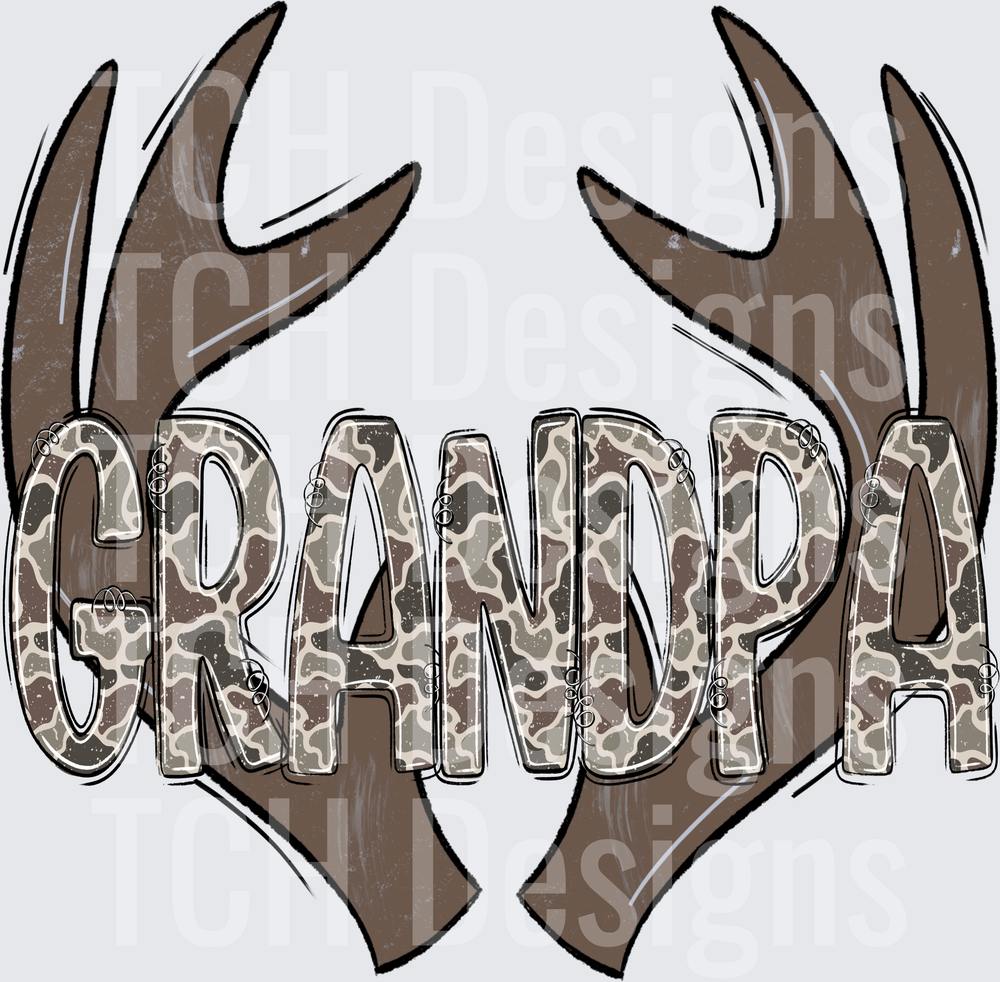 Camo Grandpa Antlers