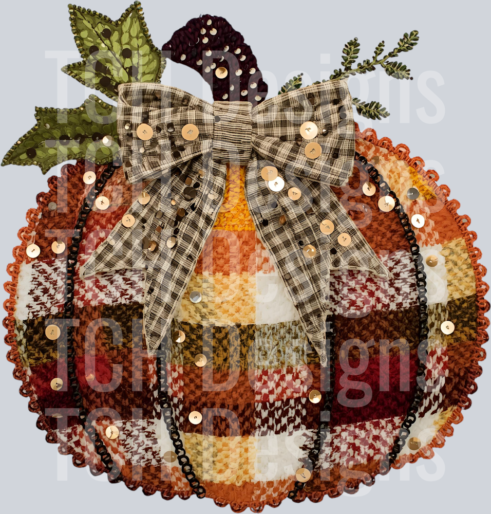 PLAID PUMPKIN FAUX YARN