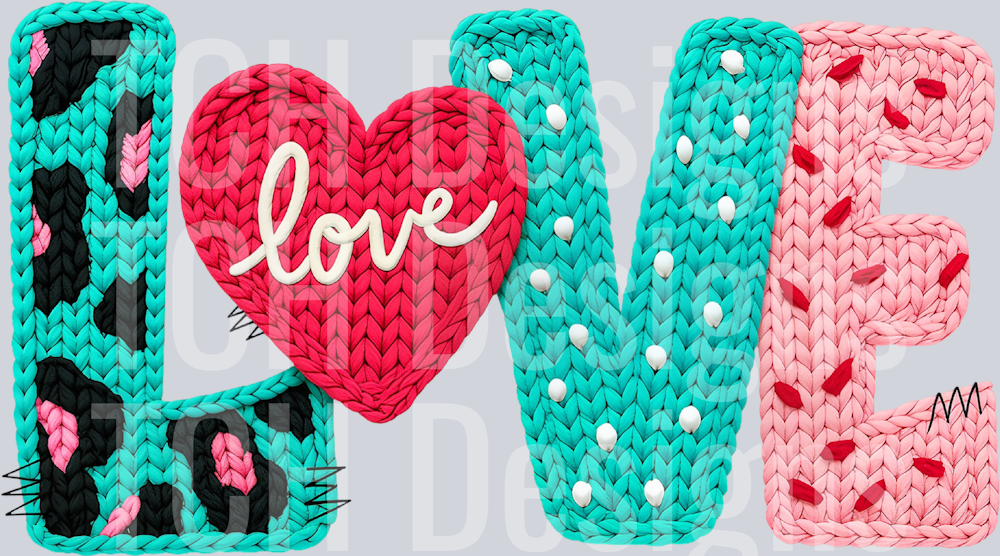 Crochet Yarn Valentine Love Png