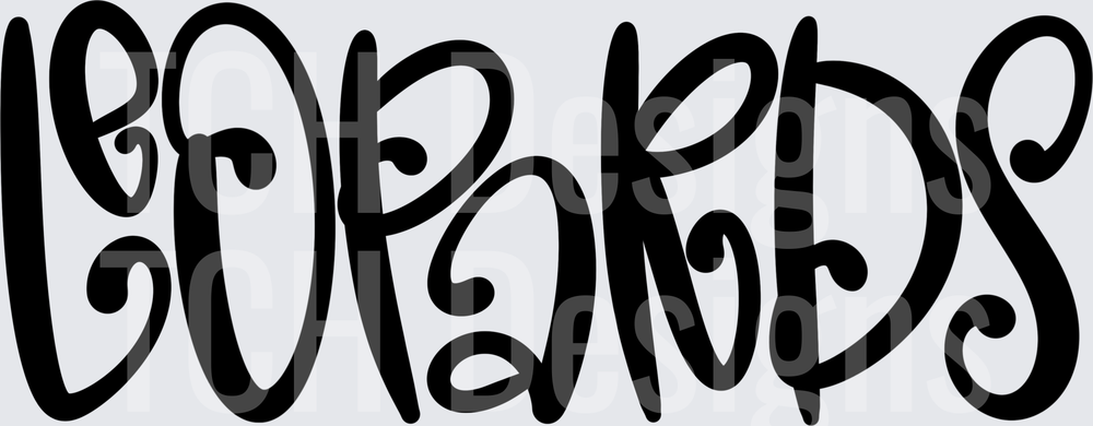 Leopards Bold Funky Curly Font Word Art Text Design