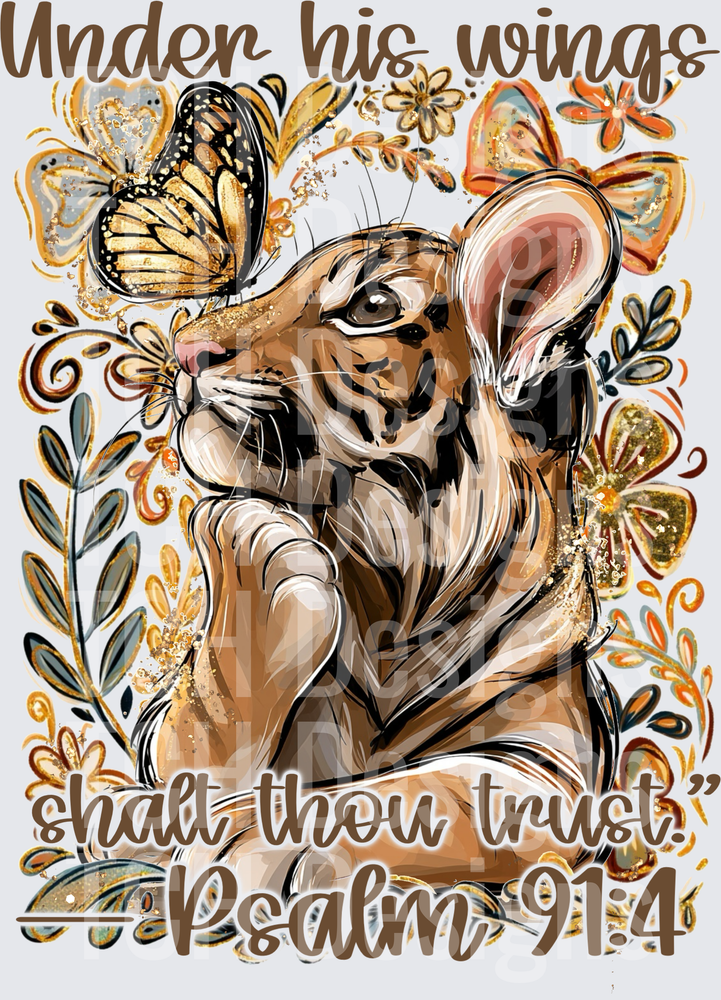 Tiger. Wing, floral