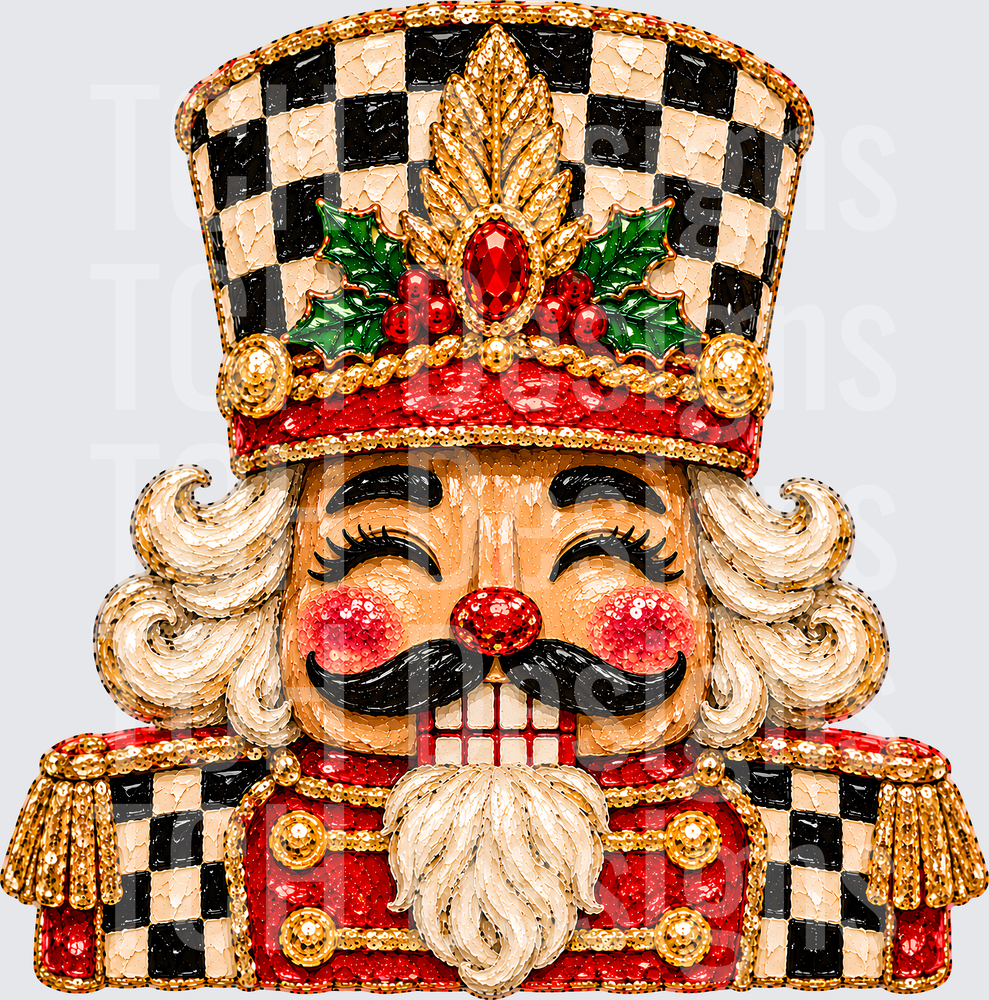 NUTCRACKER FAUX PAINTED CHECKERED