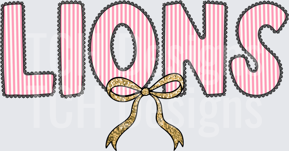 Lions Pink Mascot- CSG Designs