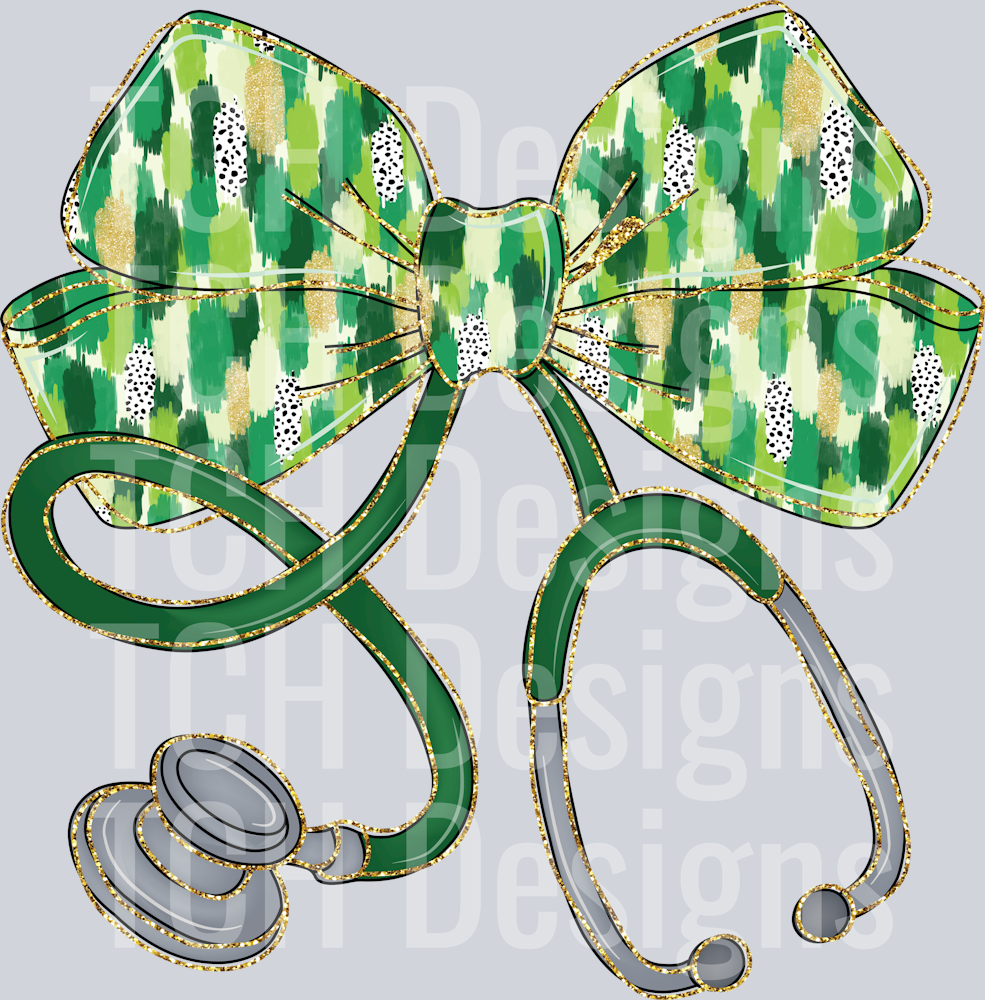 St. Patrick’s Day Nurse Coquette Bow PNG (1)
