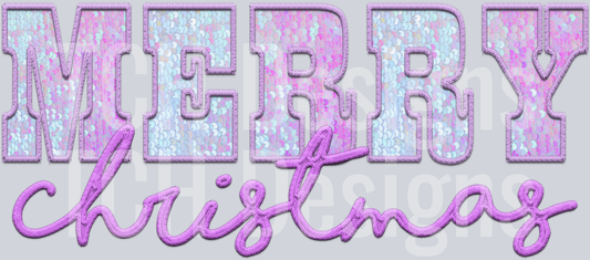 merry christmas purple sequin
