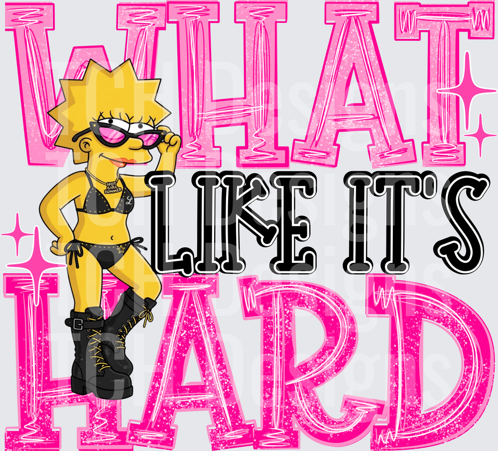 Lisa Simpson Hot Girl Summer What Like It's Hard Pink Glitter