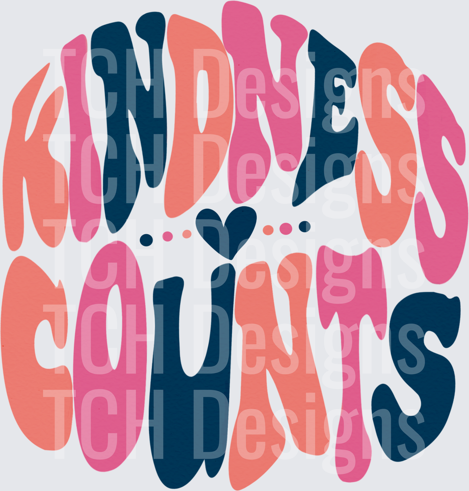 Kindness Counts Inspirational Typography with Heart
