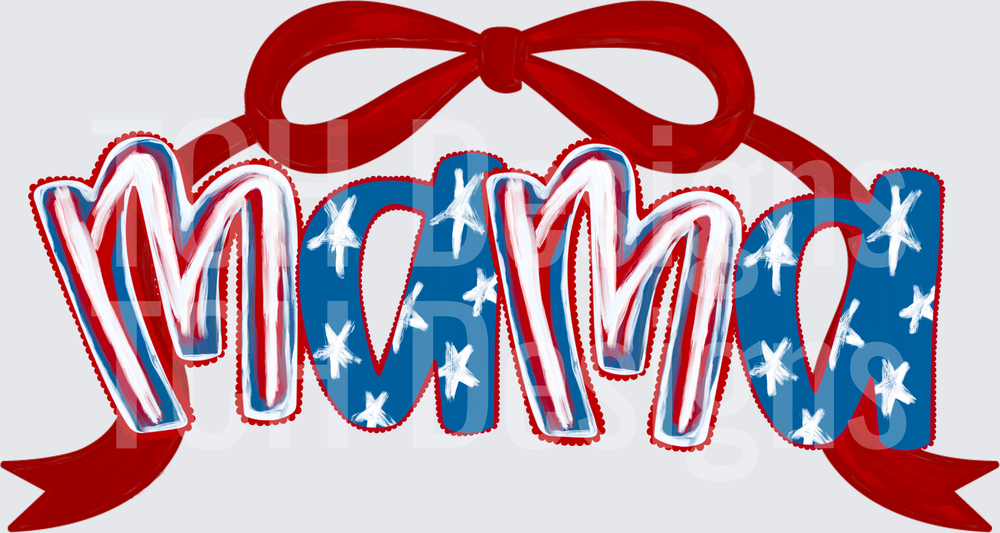 mama patriotic bow
