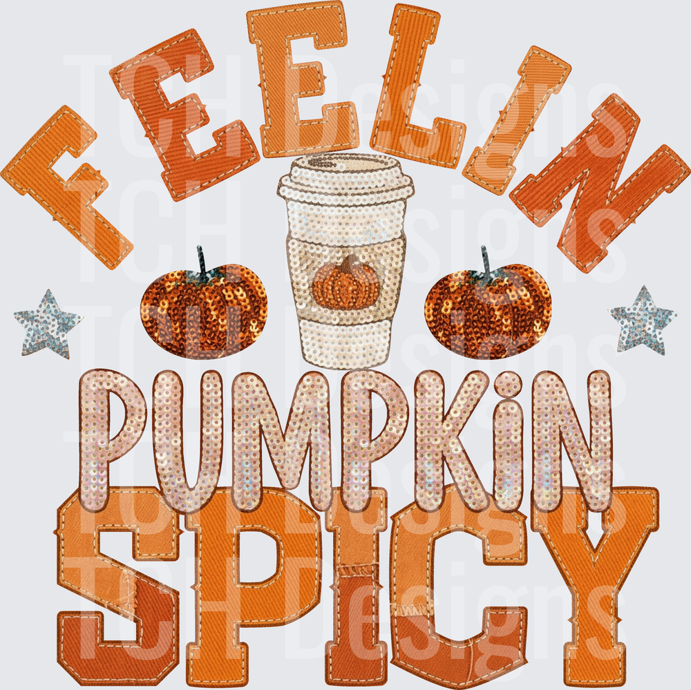 feelin pumpkin spicy faux emb hwds