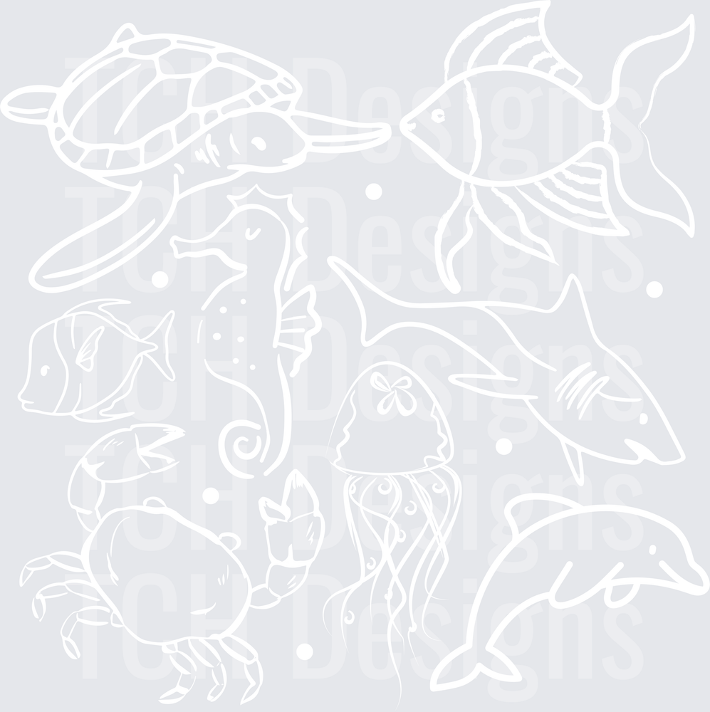 SEA ANIMAL DOODLES