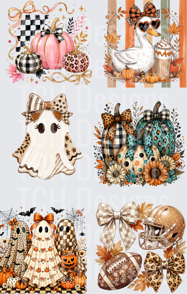 Fall Halloween Boho Pumpkin Ghost Football Bundle