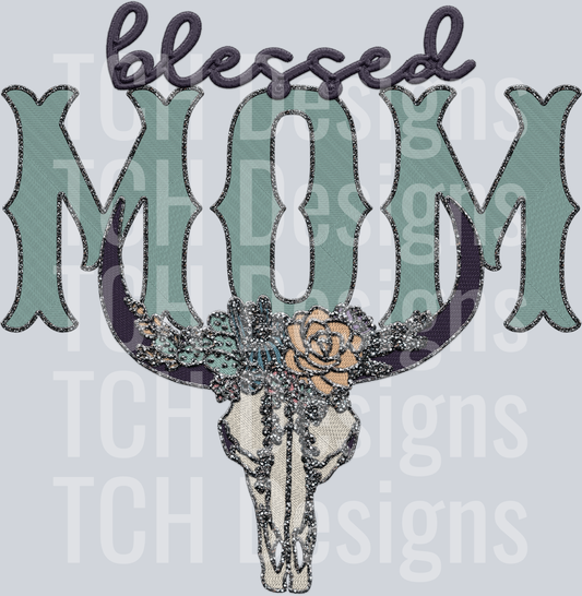 blessed blingy bull MOM HWDS