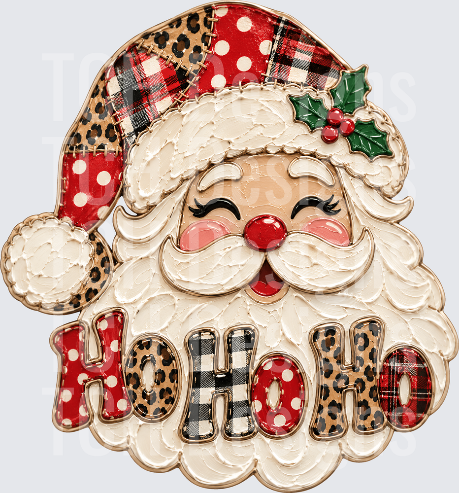 SANTA FAUX PAINTED HO HO HO