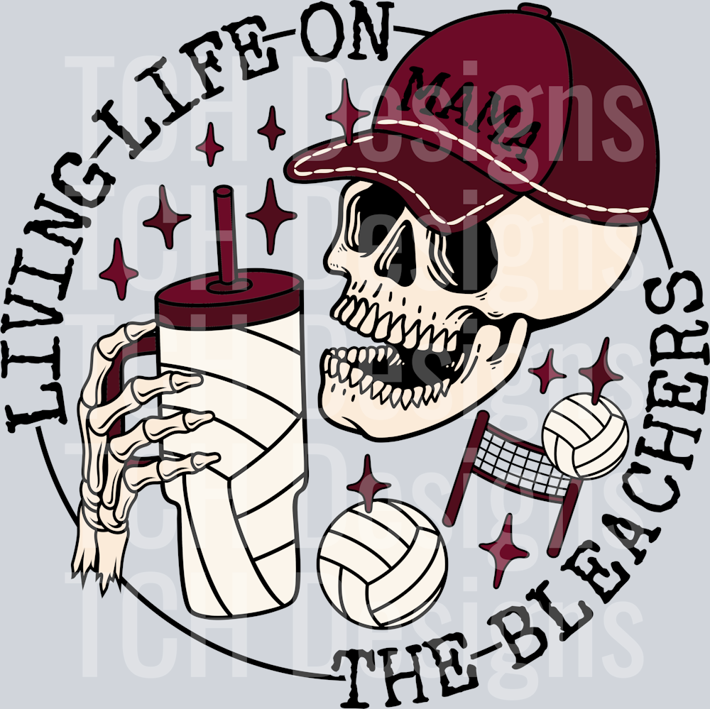 bleachers-volleyball-tumbler-mama-maroon