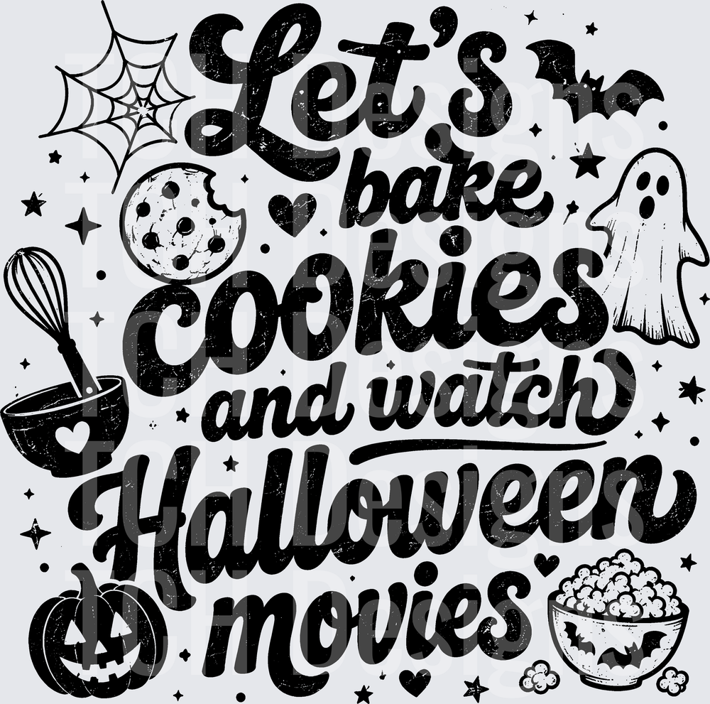 LETS BAKE COOKIES AND WATCH HALLOWEEN MOVIES black