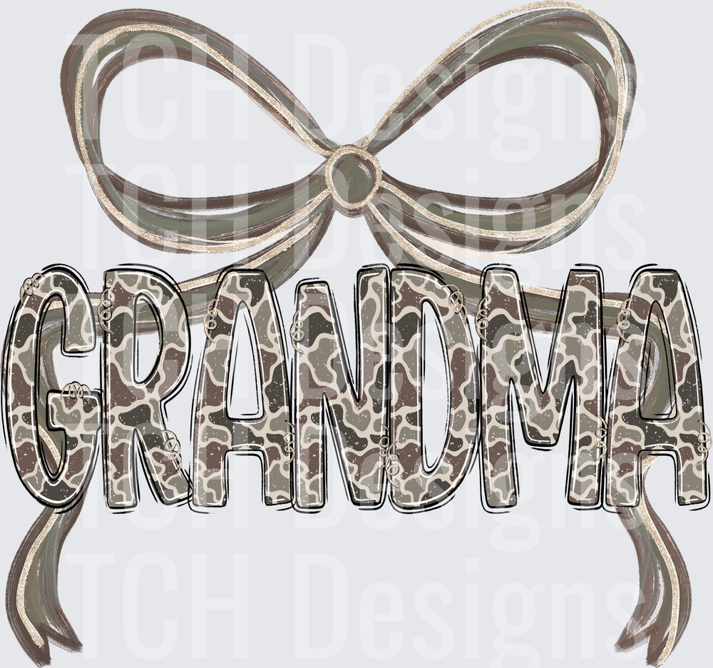 Camo Grandma Bow