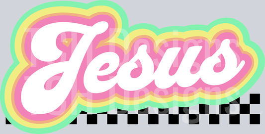 JESUS COLORFUL CHECKERED