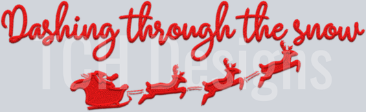dashing through the snow red