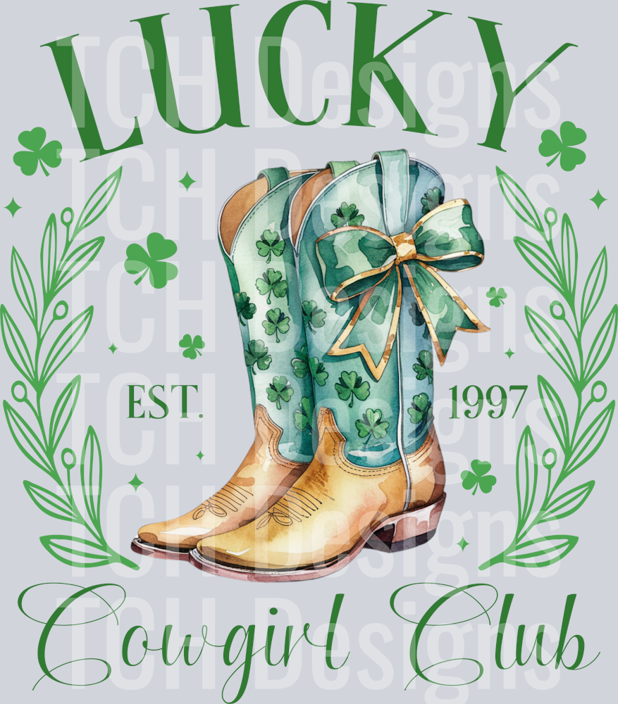 Lucky Cowgirl Png, Western St. Patrick_s Day