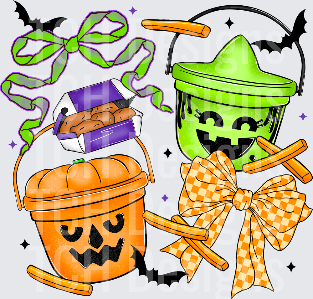 Preppy Halloween Buckets