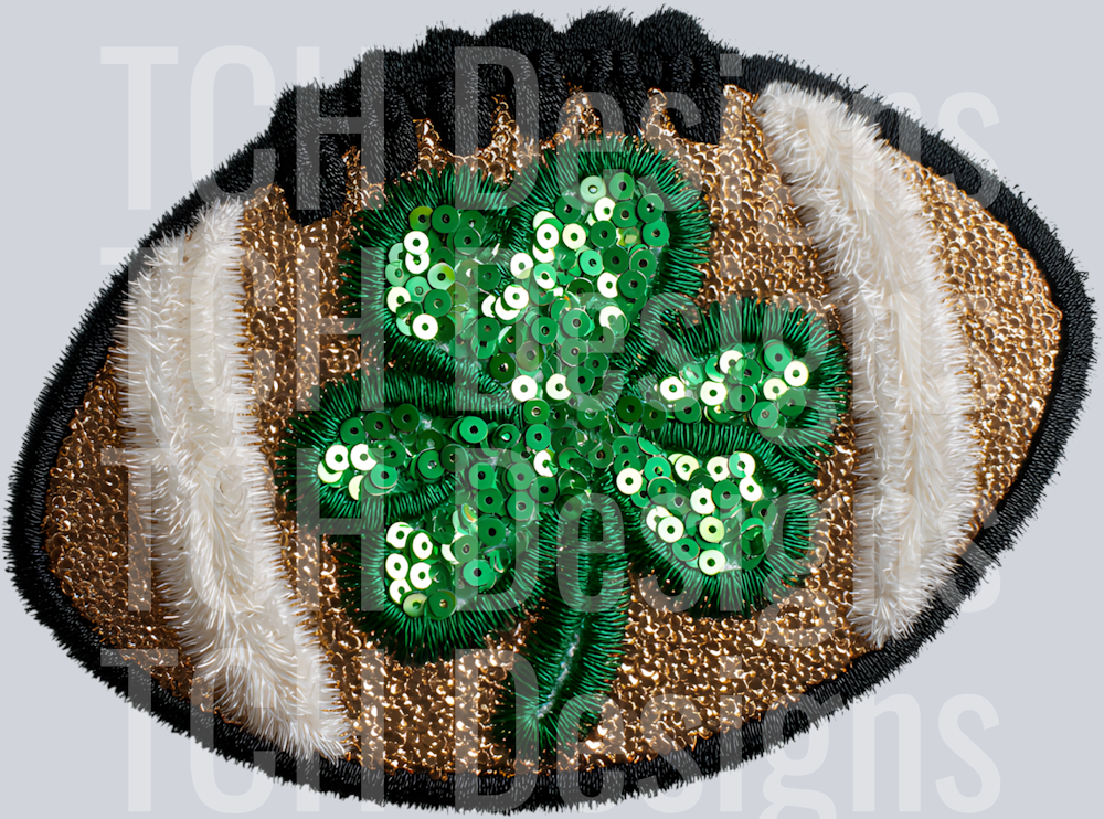 CLOVER FOOTBALL FAUX EMBROIDERY