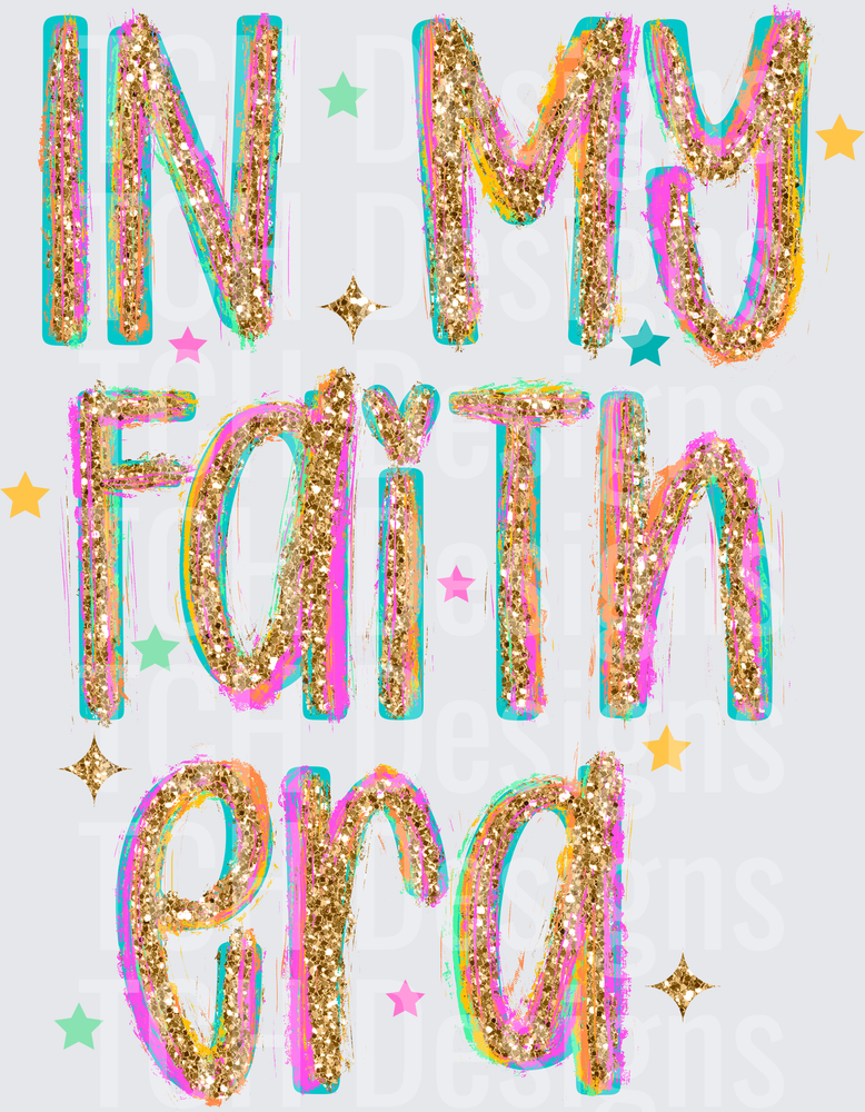 I'm My Mom Era Glitter Rainbow Text with Stars