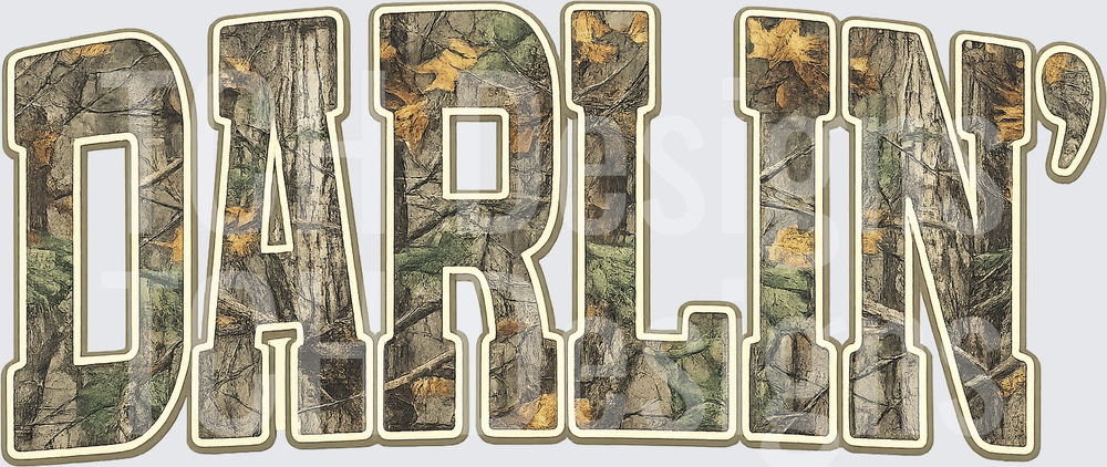 Darlin' Realtree Camo Bold Block Letter Word Art