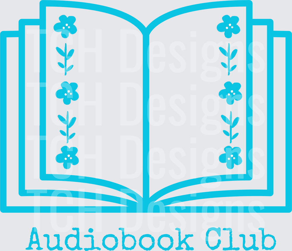 Audiobook Club Open Book Floral Border Design