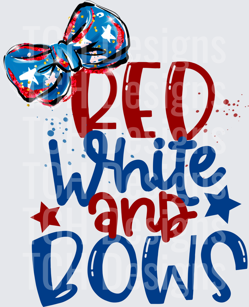 RED WHITE AND BOWS