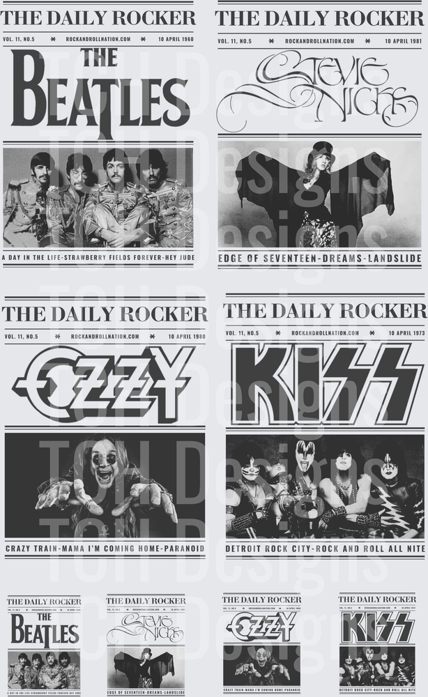 Vintage Rock Magazine Covers The Beatles Stevie Nicks Ozzy KISS