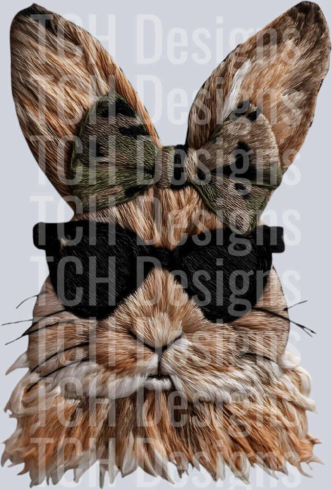 BUNNY FAUX YARN CAMO BOW