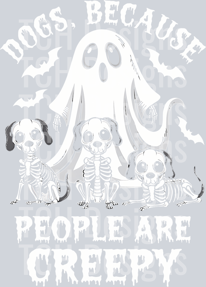18 Dogs Because People Are Creepy Halloween Scary Ghost T-Shirt