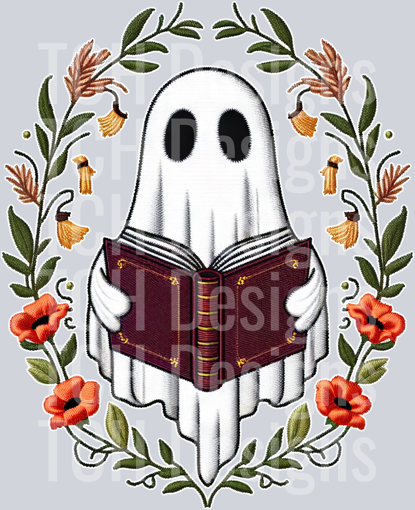 Book Ghost Faux Embroidery