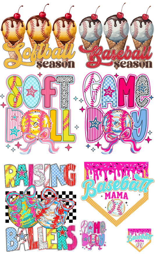 Softball/Baseball 36-inch premade gang sheet