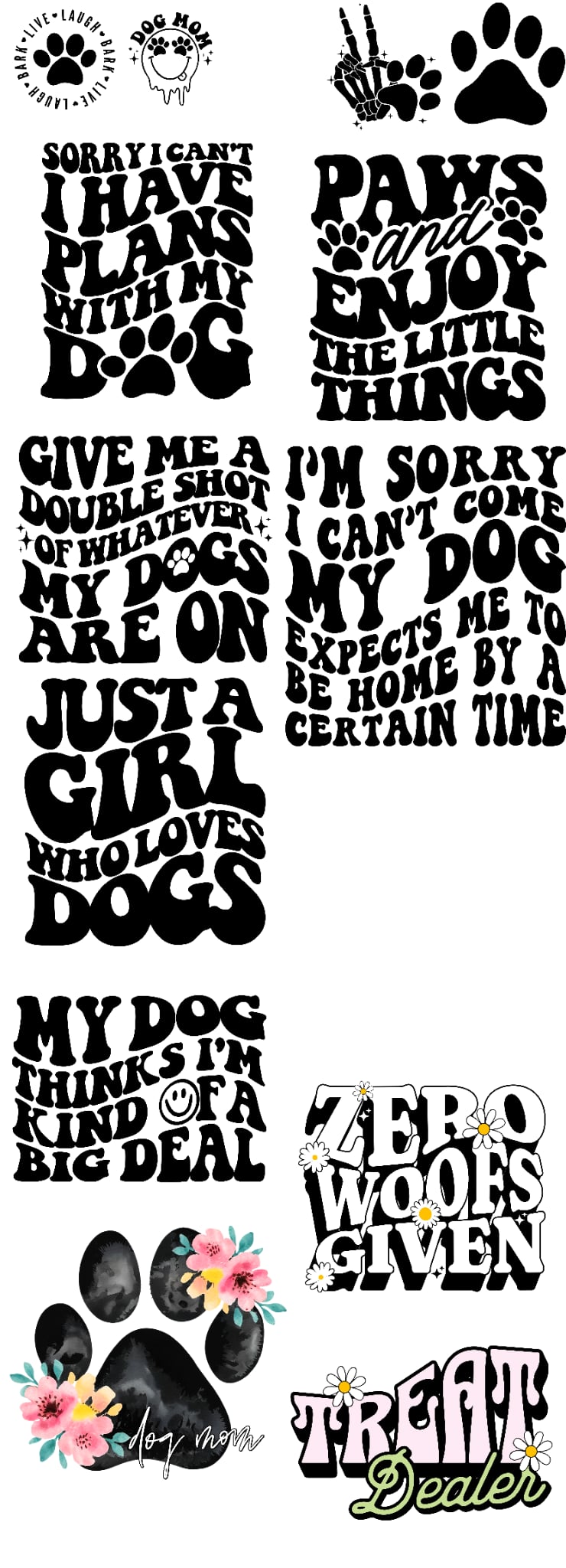 Dog Life 60-inch premade gang sheet