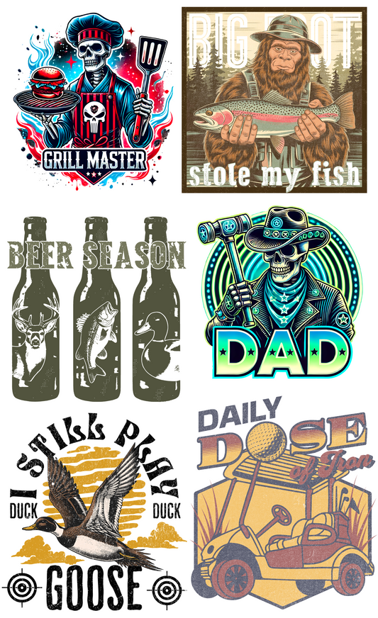 Dad Life/ Men's Designs 36-inch premade gang sheet
