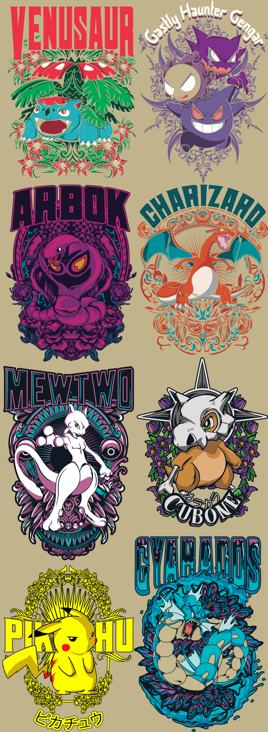 Poke Friends PREMADE Gangsheet 60 inches LARGE PRINTS