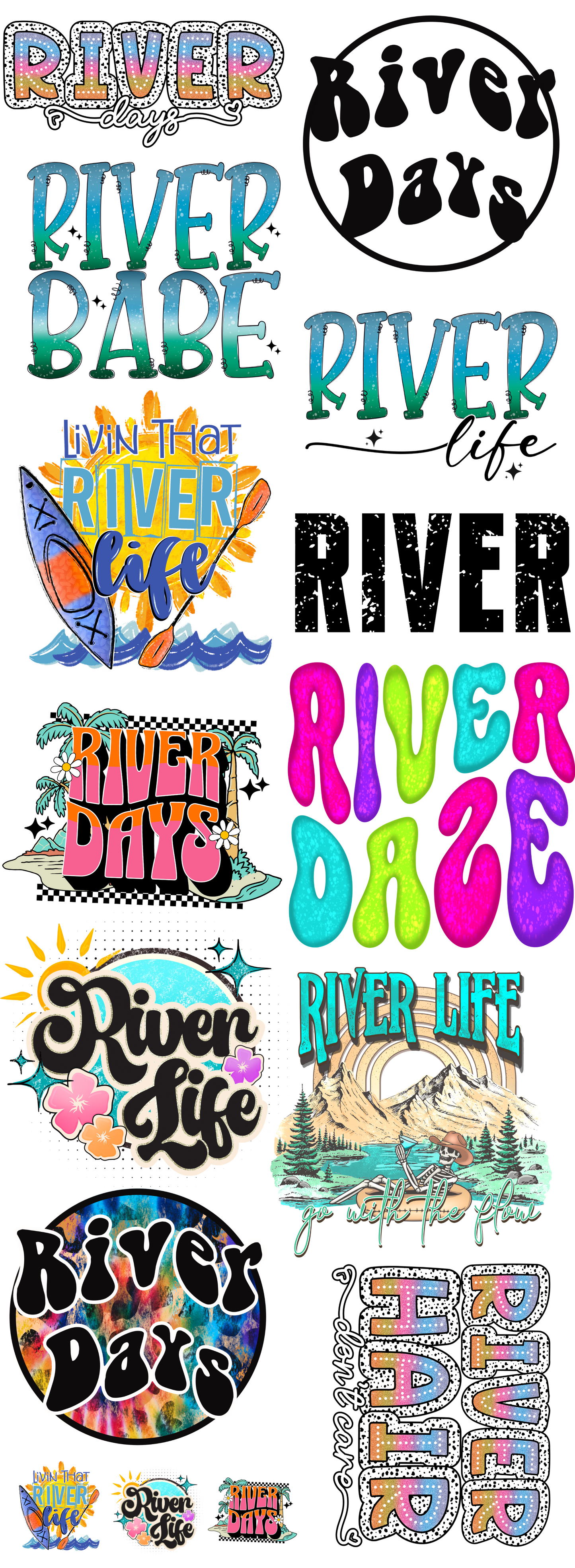 Lazy River PREMADE Gangsheet 60 inches