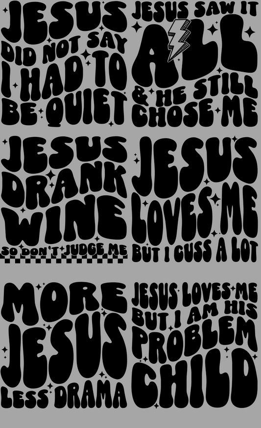 Jesus Wavy Letter 36-inch premade gang sheet