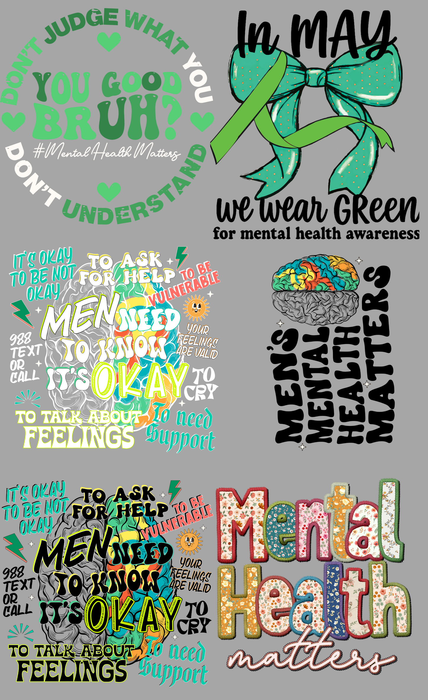Mental Health Awareness Pre Made Gangsheets