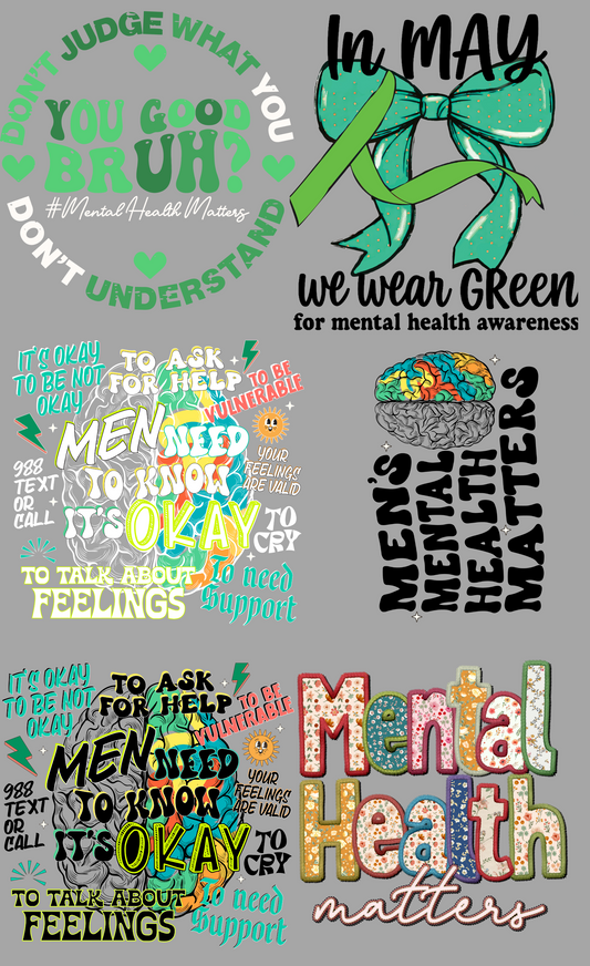 Mental Health Awareness Pre Made Gangsheets