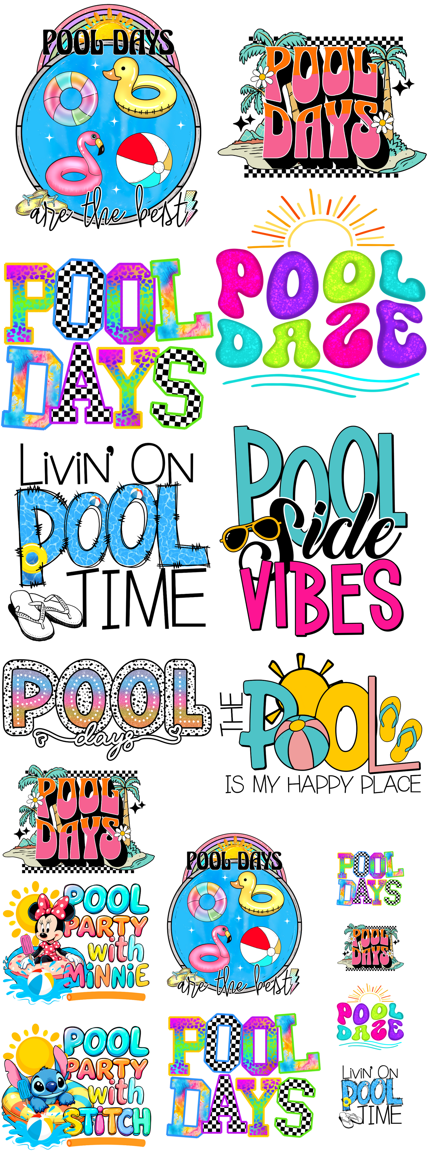 Pool Life PREMADE Gangsheet 60 inches