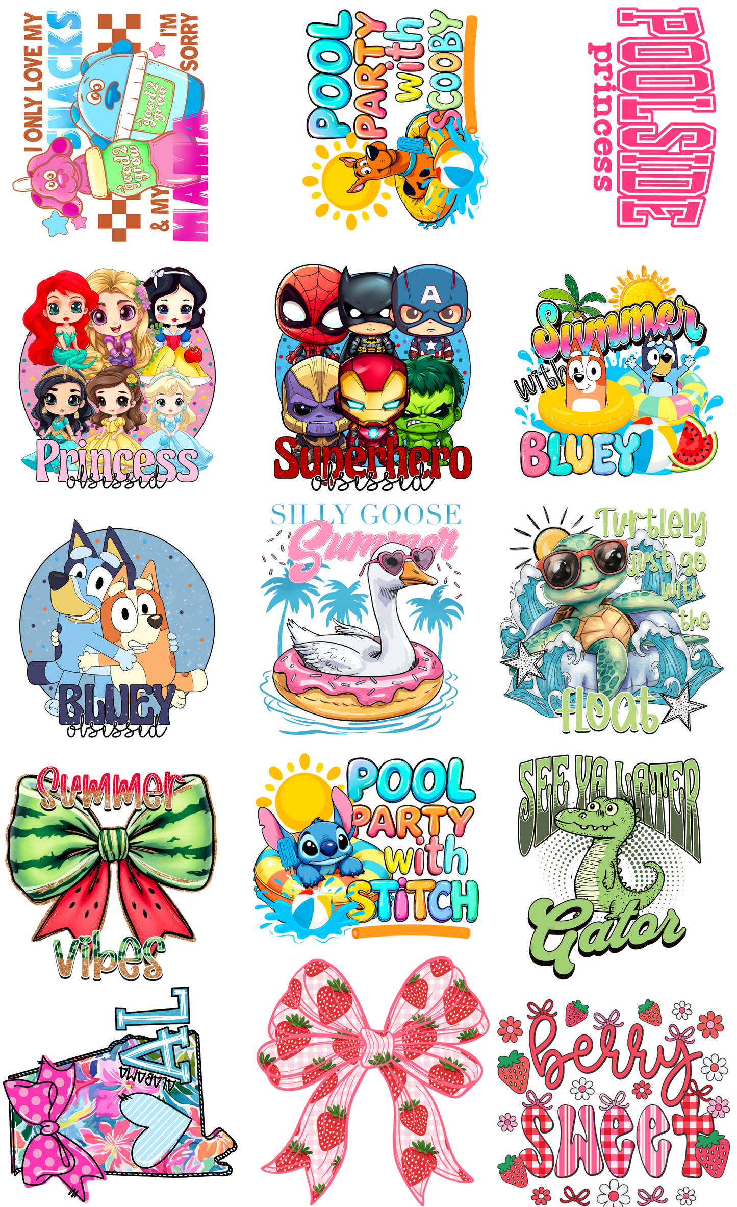 Summer Fun Pre Made Gangsheets