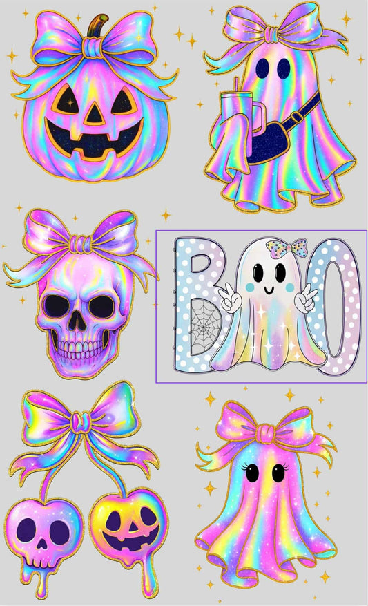 Holographic cute Halloween Mini Premade Gangsheet