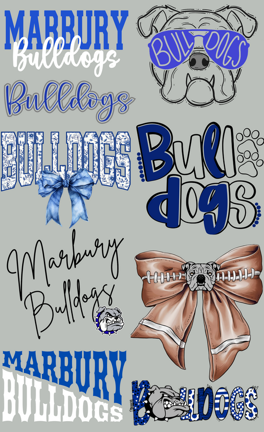 Marbury Bulldogs Mini Premade Gangsheet