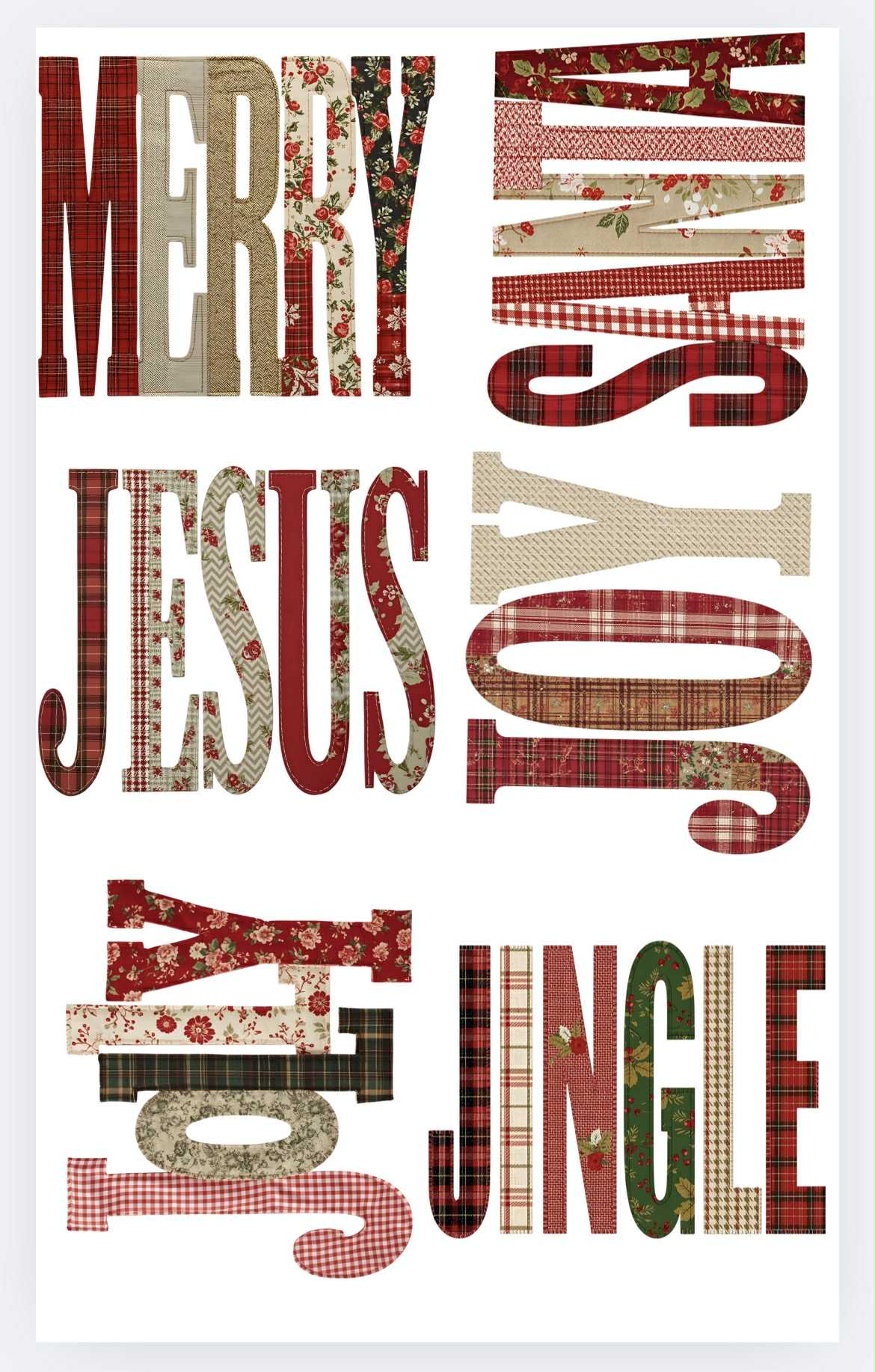 Patchwork Christmas Season Premade  36 inch