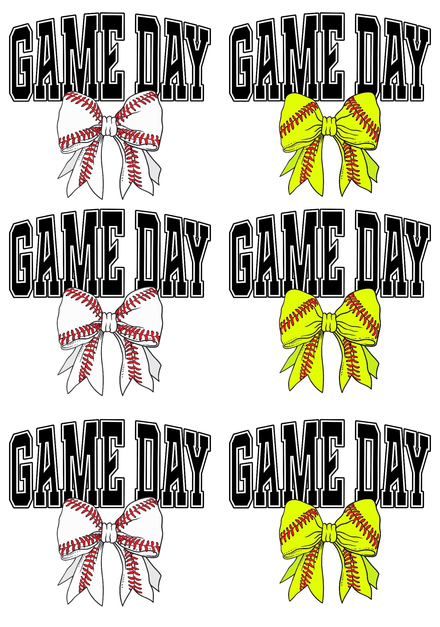 Game Day Coquette Soft/Base 36-inch premade gang sheet