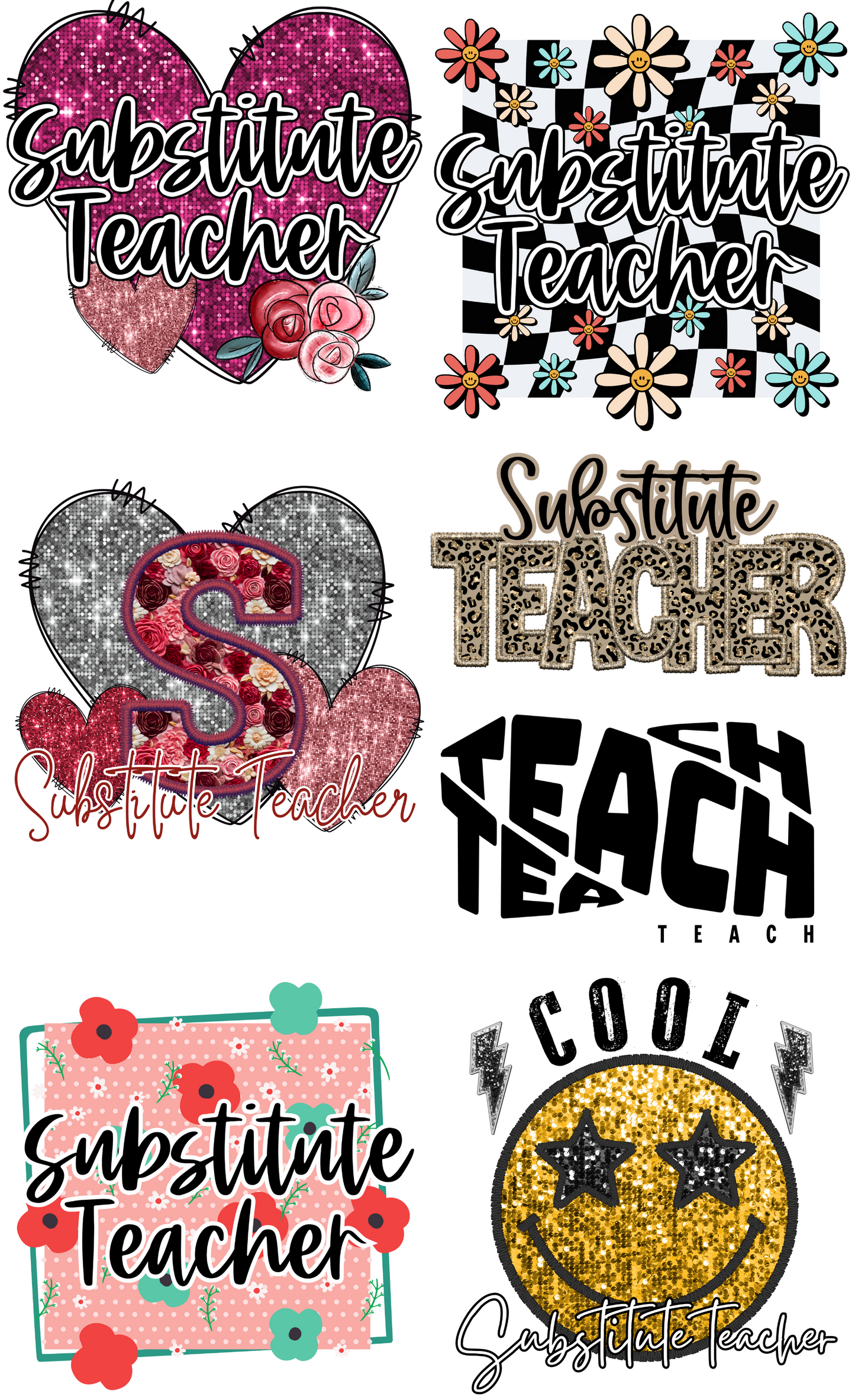 Teacher #2 36-inch premade gang sheet