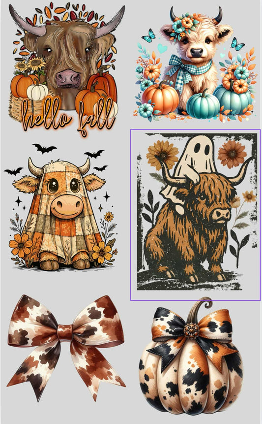 Cute Cow Halloween Mini Premade Gangsheet